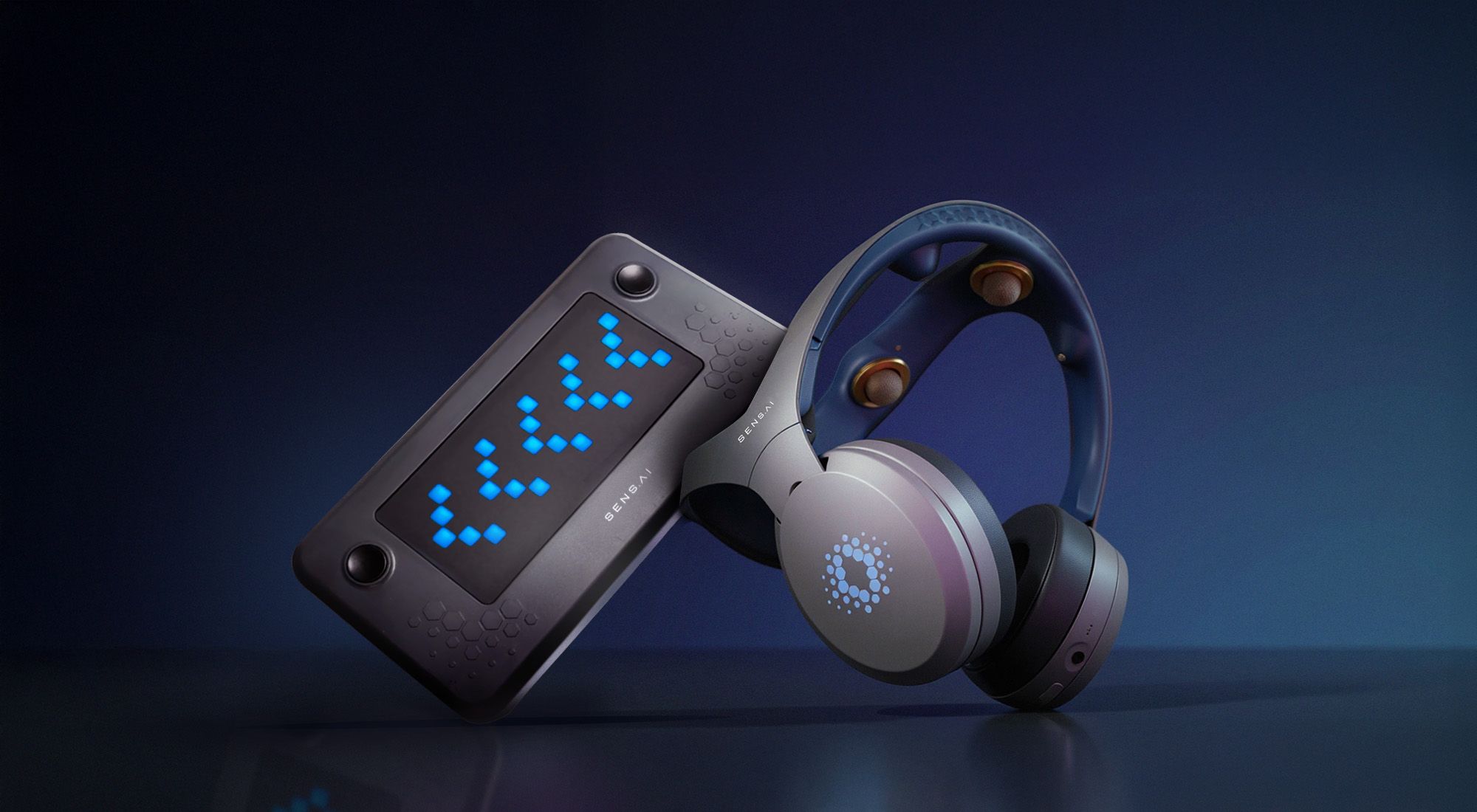 The Sens.ai headset and controller